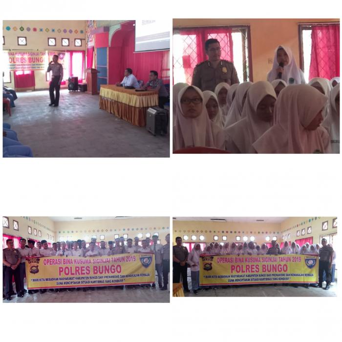 POLRES BUNGO SOSIALISASI OPERASI BINA KUSUMA SIGINJAI TAHUN 2019 DI MAN 1 BUNGO