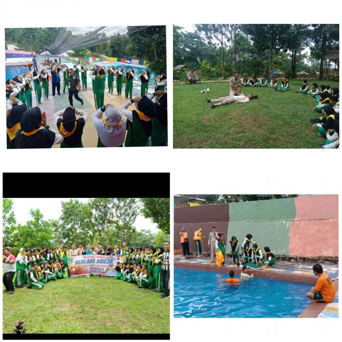 PMR MAN 1 BUNGO LAKUKAN SIMULASI PENANGGULANGAN BANJIR 