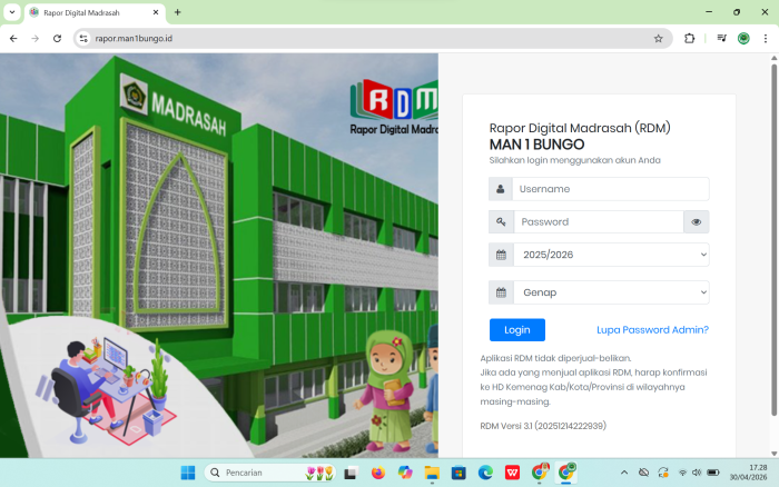 Guru MAN 1 Bungo Rampungkan Input Nilai di RDM