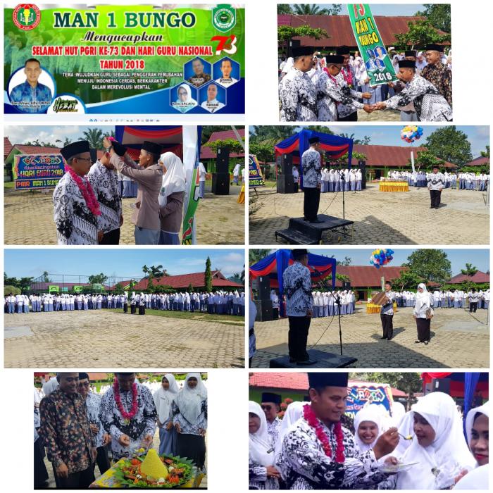 PERINGATAN HARI GURU DAN HUT PGRI KE 73 MAN 1 BUNGO BERJALAN SUKSES DAN MERIAH