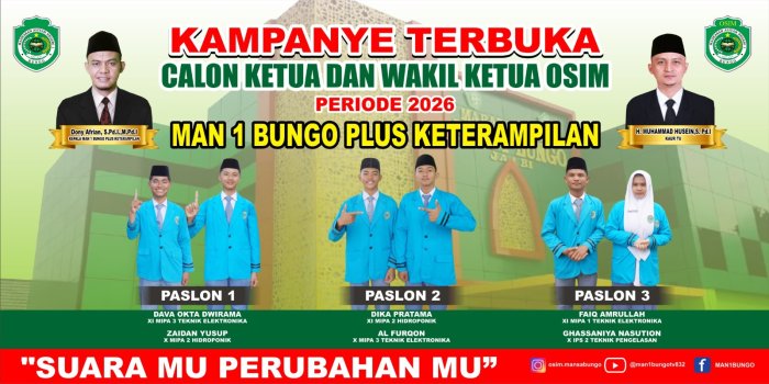 Tiga Pasangan Kandidat OSIM MAN 1 Bungo Paparkan Visi Misi