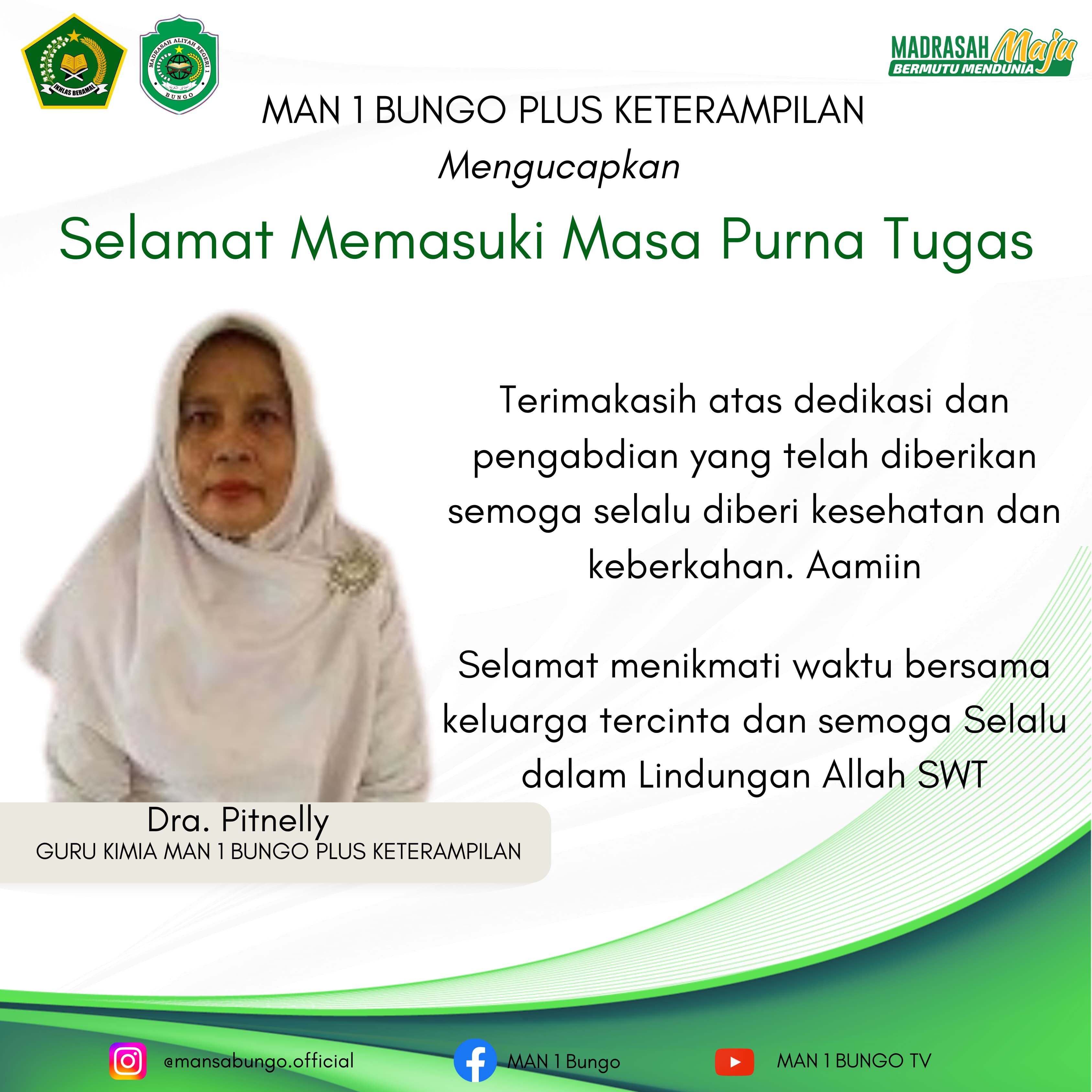 LUAR BIASA DRA.PITNELLY  HARI TERAKHIR SEBAGAI ASN DI MAN 1 BUNGO PLUS KETERAMPILAN BERKESEMPATAN MENJADI PEMBINAÂ UPACARAÂ BENDERA