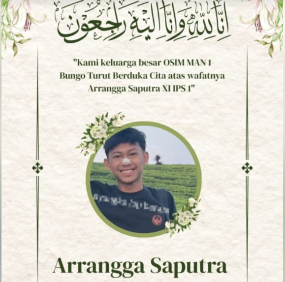 MAN 1 Bungo Kembali Berduka, Arrangga Saputra Siswa XI IPS 1 Tutup Usia MAN 1 Bungo Kembali Berduka, Arrangga Saputra Siswa XI IPS 1 Tutup Usia
