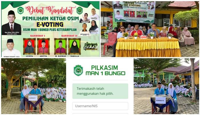 GELAR DEBAT KANDIDAT DAN PILKASIM E-VOTING KE  V  MAN 1 BUNGO TAHUN 2023  BERLANGSUNG SUKSES