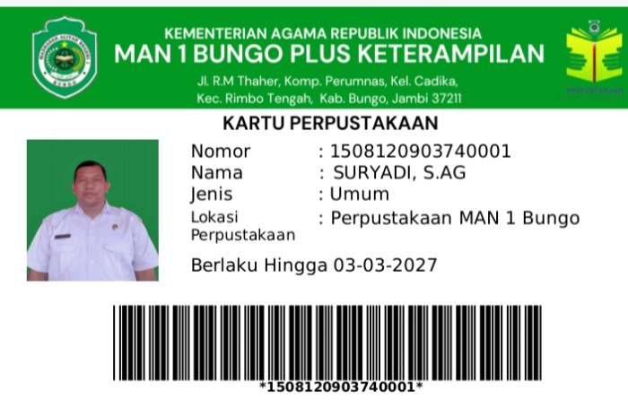 MAN 1 Bungo Terapkan Otomasi Perpustakaan Berbasis INISLite