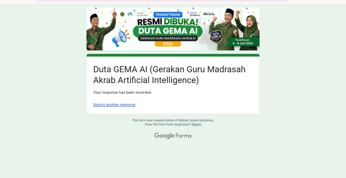 Pendaftaran Duta GEMA AI 2026 Dibuka untuk Guru Madrasah Pendaftaran Duta GEMA AI 2026 Dibuka untuk Guru Madrasah