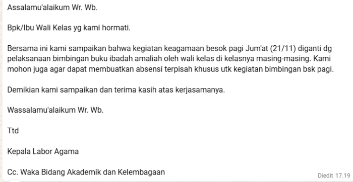 MAN 1 Bungo Ubah Jadwal dan Format Bimbingan Keagamaan