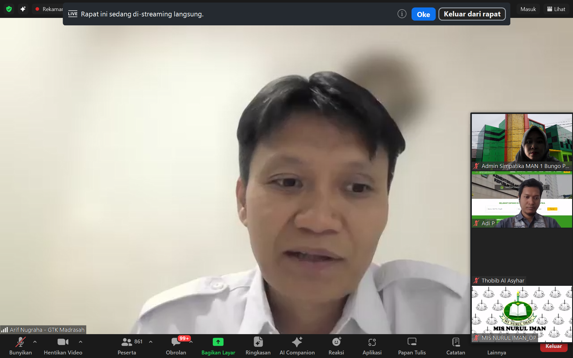 KEPALA MAN 1 BUNGO PLUS KETERAMPILAN DAN OPERATOR IKUTI KEGIATAN BIMTEK IMPLEMENTASI KMAÂ 450Â TAHUNÂ 2024