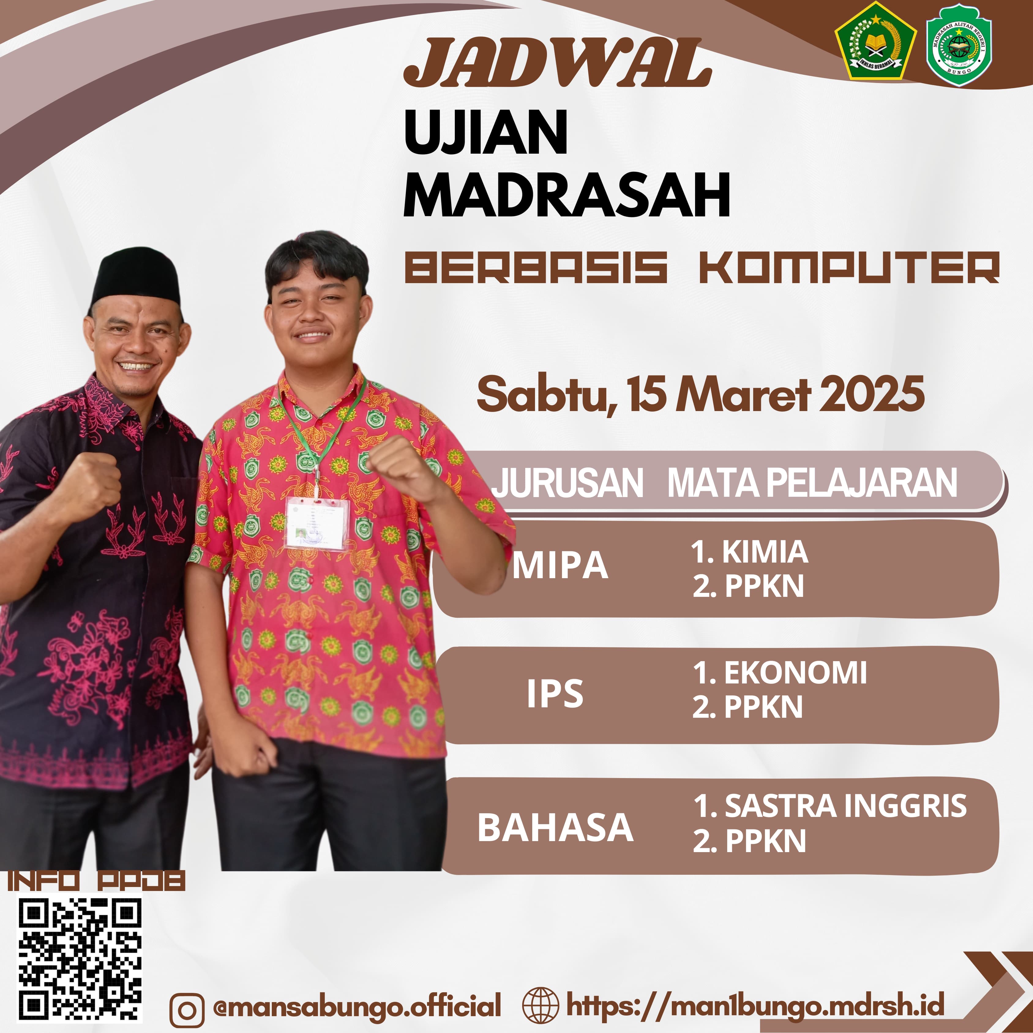 UJIAN MADRASAH BERBASIS KOMPUTER MAN 1 BUNGO PLUS KETERAMPILAN HARI KETIGA BERJALAN LANCAR