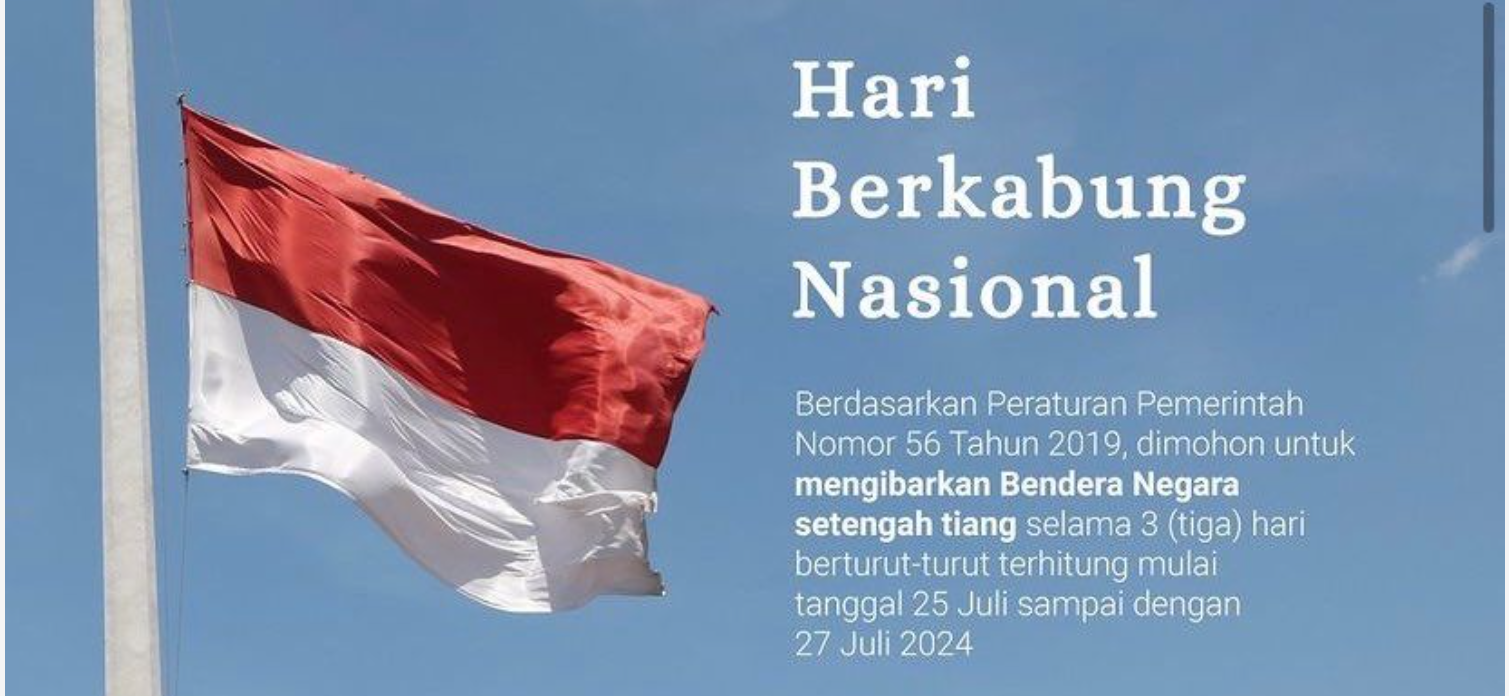 HARI BERKABUNG NASIONAL MAN 1 BUNGO PLUS KETERAMPILAN KIBARKAN BENDERA SETENGAH TIANGÂ SELAMAÂ 3Â HARI