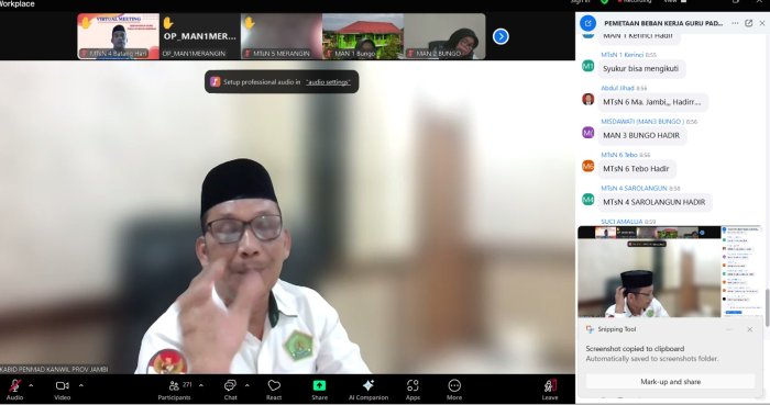 MAN 1 Bungo Ikuti Rapat Koordinasi Beban Kerja Guru
