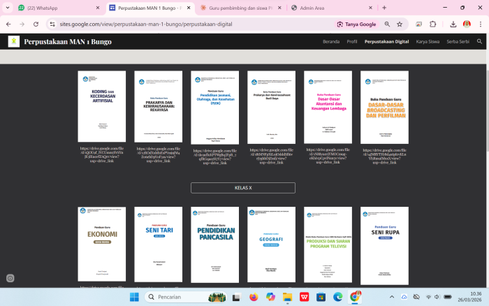 Website Perpustakaan Digital MAN 1 Bungo Tawarkan Fitur Buku Perjenjang