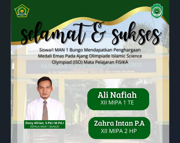 Man 1 Bungo Raih 2 Medali Emas Pada Islamic Science Olympiad Mata Pelajaran Fisika