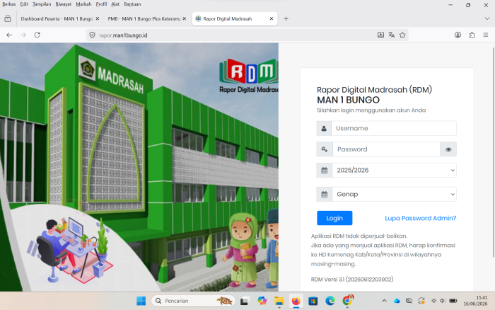 Guru dan Wali Kelas MAN 1 Bungo Input Nilai Semester Genap, Operator RDM Siaga Pantau Proses