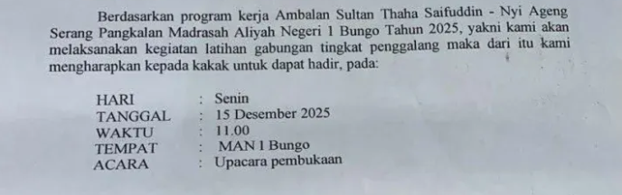 Pramuka MAN 1 Bungo Gelar Latihan Gabungan Tingkat Penggalang