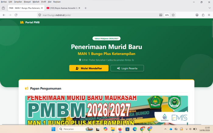 Tak Kenal Libur, Operator PMB MAN 1 Bungo Tetap Setia Layani Calon Siswa Secara Online