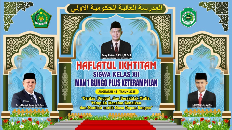 MAN 1 BUNGO GELAR HAFLATUL IKHTITAM KELAS XII, DIHADIRI KEPALA KEMENAG KABUPATEN BUNGO
