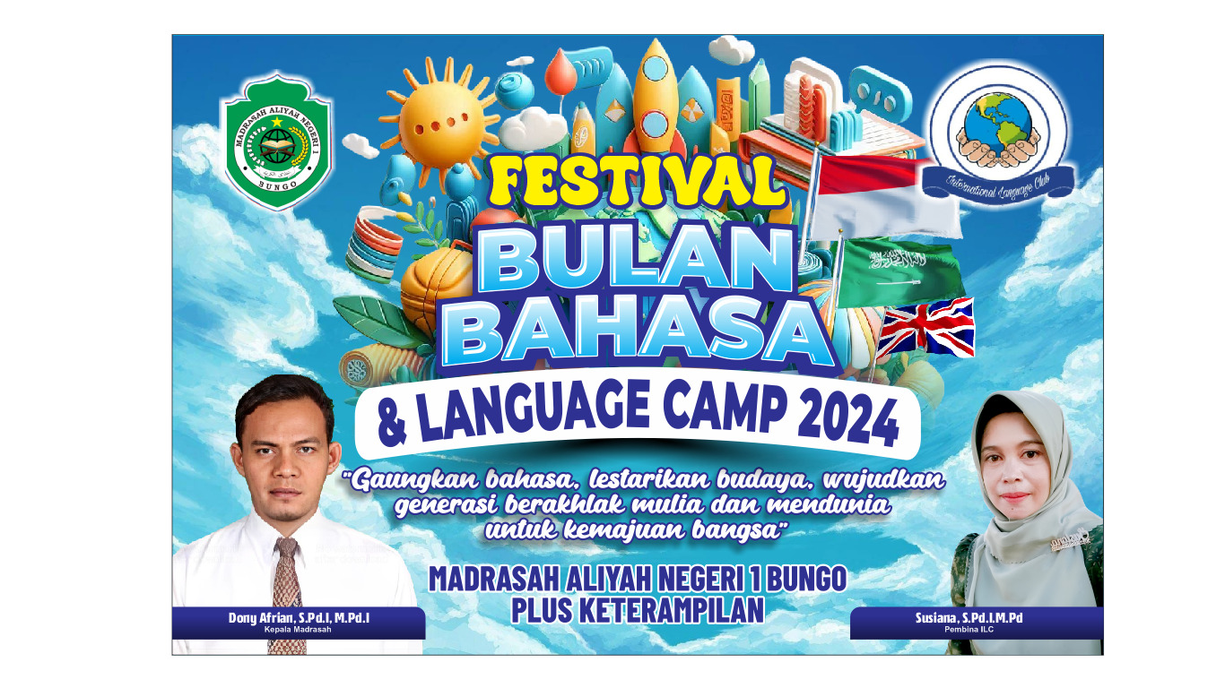 ILC MAN 1 BUNGO PLUS KETERAMPILAN LAKSANAKAN FESTIVAL BULAN BAHASA DAN LANGUAGE CAMP KE-VII  TAHUN 2024 DI TAMAN EDUKASIÂ UTAKAÂ SANAK