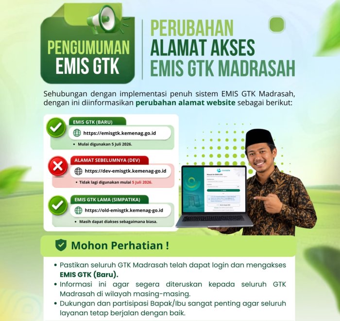 MAN 1 Bungo Sosialisasikan Alamat Baru EMIS GTK Madrasah