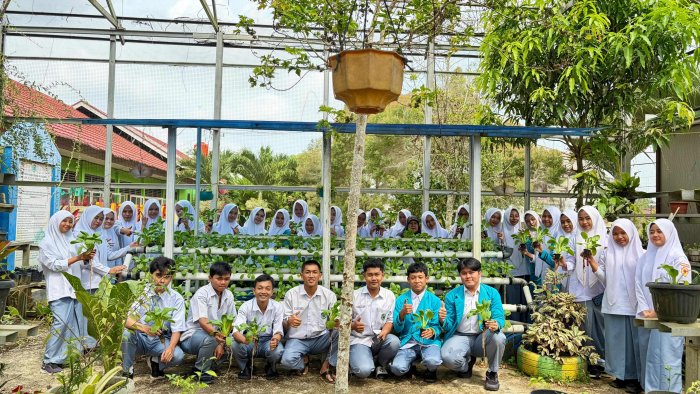 Siswa MAN 1 Bungo Panen Raya Pakcoy Hidroponik
