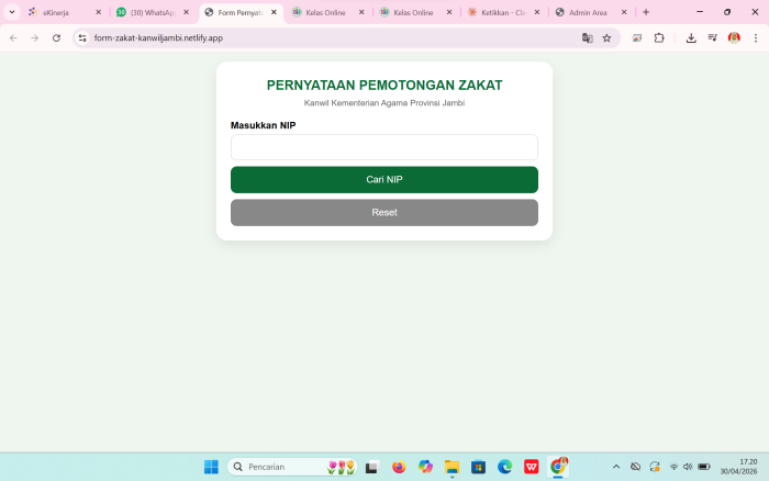 ASN MAN 1 Bungo Laksanakan Zakat Pendapatan Tahun 2026 ASN MAN 1 Bungo Laksanakan Zakat Pendapatan Tahun 2026