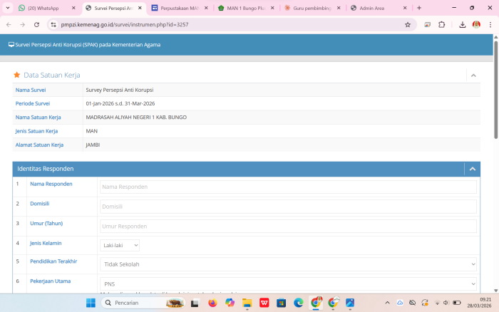 MAN 1 Bungo Tegaskan Komitmen Anti Korupsi Lewat SPAK Kemenag